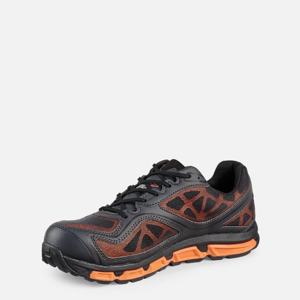 Men's Red Wing Athletics Safety Toe Athletic Safety Shoes Black / Orange | IL165EYUR