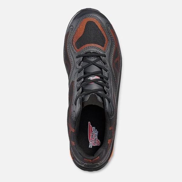 Men's Red Wing Athletics Safety Toe Athletic Work Shoes Black / Orange | IL718ZCWG