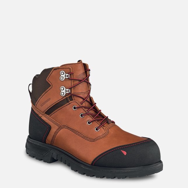 Men\'s Red Wing Brnr XP 6-inch Waterproof Work Boots Brown | IL023QWJL