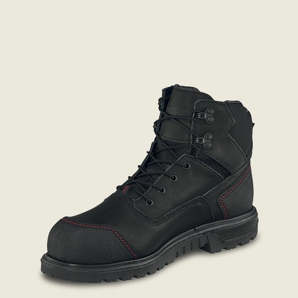 Men's Red Wing Brnr XP 6-inch Waterproof Safety Toe Boot Work Boots Black | IL129ZFEU