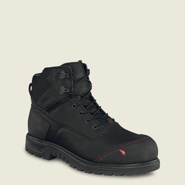 Men\'s Red Wing Brnr XP 6-inch Waterproof Safety Toe Boot Work Boots Black | IL129ZFEU