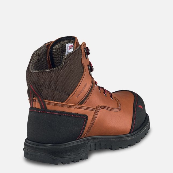 Men's Red Wing Brnr XP 6-inch Waterproof Safety Shoes Brown | IL713ONTX