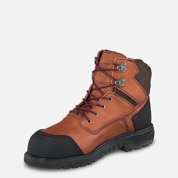 Men's Red Wing Brnr XP 6-inch Waterproof Safety Shoes Brown | IL713ONTX