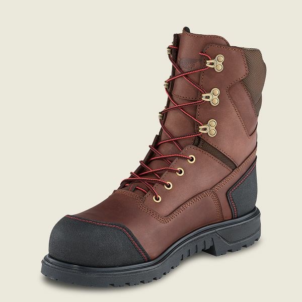 Men's Red Wing Brnr XP 8-inch Insulated, Waterproof Safety Toe Boot Work Boots Black | IL076VGEA