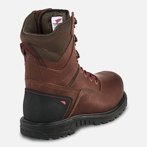 Men's Red Wing Brnr XP 8-inch Waterproof CSA Safety Shoes Brown | IL218LWXT