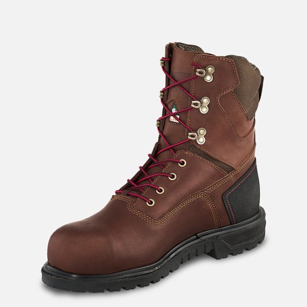 Men's Red Wing Brnr XP 8-inch Waterproof CSA Safety Shoes Brown | IL218LWXT