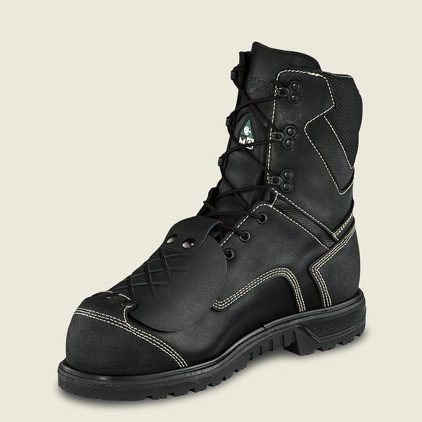 Men's Red Wing Brnr XP 8-inch Waterproof, Metguard, CSA Safety Toe Boot Work Boots Black | IL502IWLJ