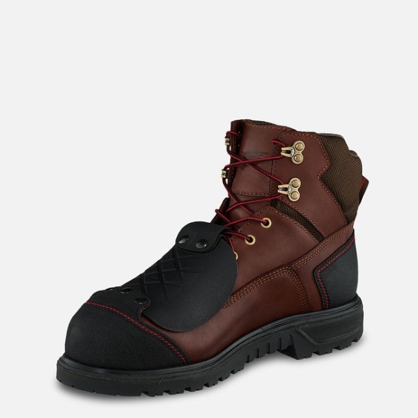 Men's Red Wing Brnr Xp 6-inch Metguard Waterproof Shoes Brown | IL763ORNG