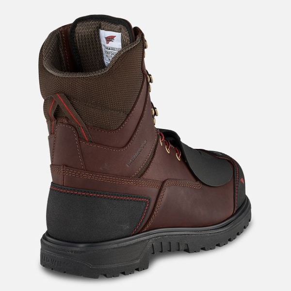 Men's Red Wing Brnr Xp 8-inch Waterproof Metguard Work Boots Brown | IL137HAMW