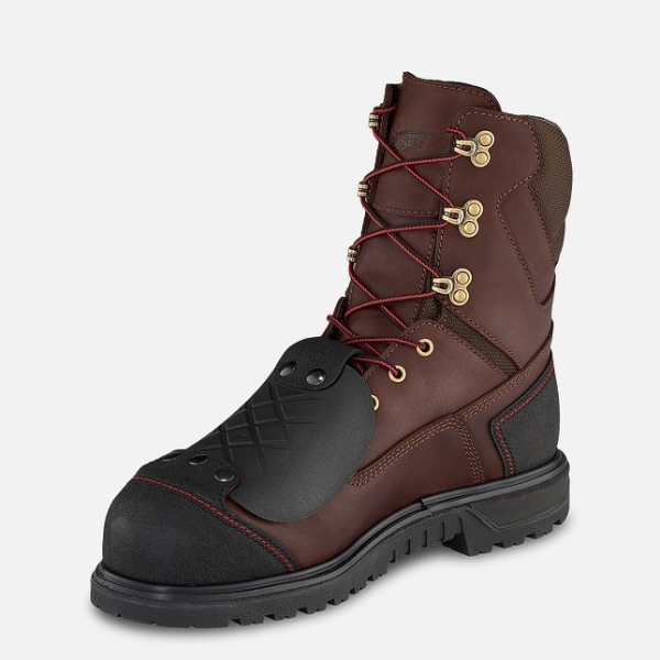 Men's Red Wing Brnr Xp 8-inch Waterproof Metguard Work Boots Brown | IL137HAMW