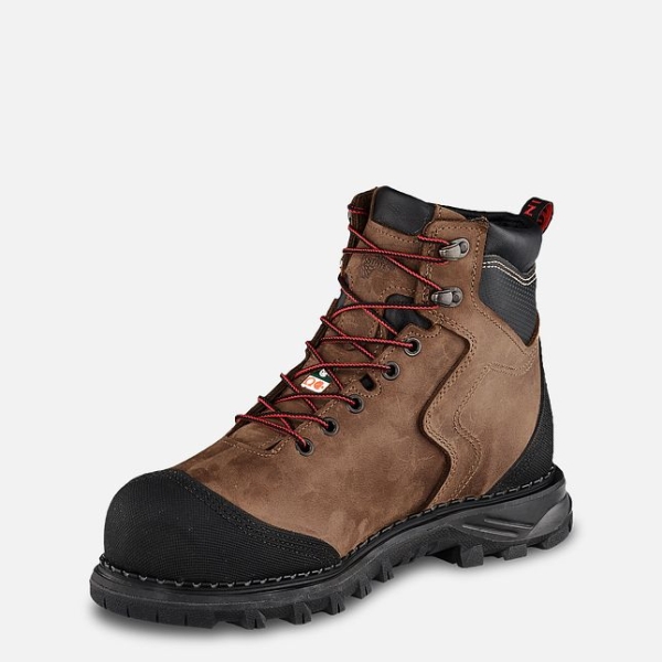 Men's Red Wing Burnside 6-inch CSA Waterproof Shoes Brown | IL310NVBZ