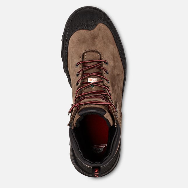 Men's Red Wing Burnside 6-inch CSA Waterproof Shoes Brown | IL310NVBZ