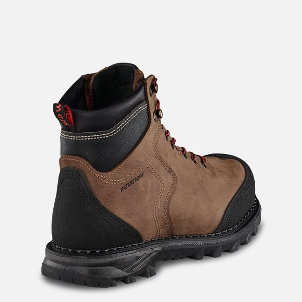 Men's Red Wing Burnside 6-inch Waterproof CSA Work Boots Brown | IL094HYXN