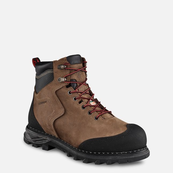 Men\'s Red Wing Burnside 6-inch Waterproof CSA Work Boots Brown | IL094HYXN