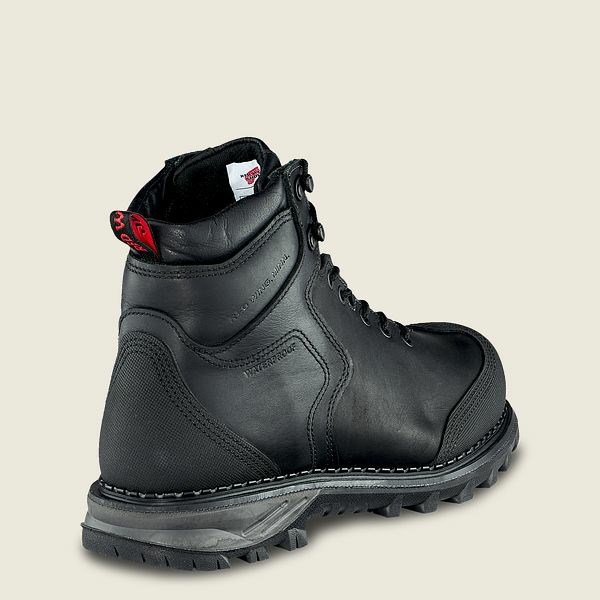 Men's Red Wing Burnside 6-inch Waterproof Safety Toe Boot Work Boots Black | IL190IAUW