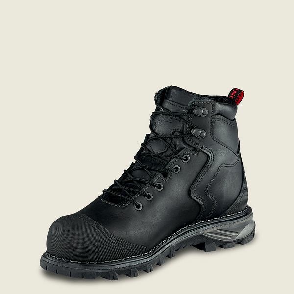 Men's Red Wing Burnside 6-inch Waterproof Safety Toe Boot Work Boots Black | IL190IAUW