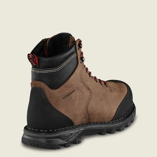 Men's Red Wing Burnside 6-inch Waterproof, CSA Safety Toe Boots Brown / Black | IL367HESP