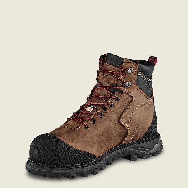 Men's Red Wing Burnside 6-inch Waterproof, CSA Safety Toe Boots Brown / Black | IL367HESP