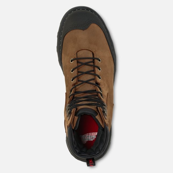 Men's Red Wing Burnside 8-inch Waterproof Safety Shoes Brown | IL081JCMF