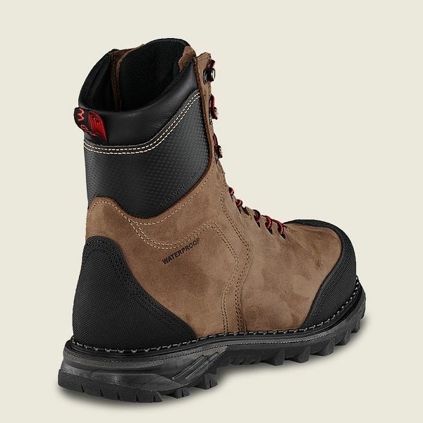 Men's Red Wing Burnside 8-inch Waterproof, CSA Safety Toe Boots Brown / Black | IL139UVBS