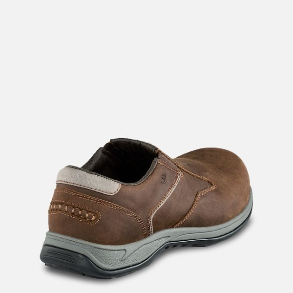 Men's Red Wing ComfortPro Slip-On Safety Shoes Brown | IL306OKLT