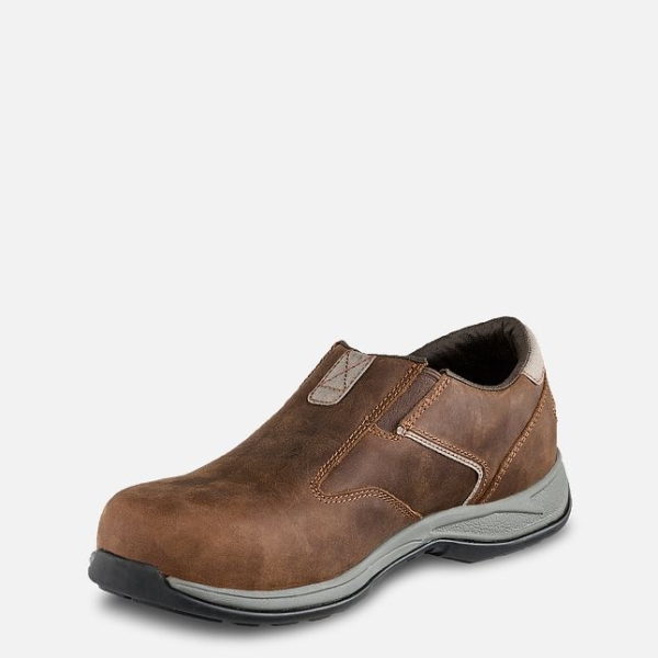 Men's Red Wing ComfortPro Slip-On Safety Shoes Brown | IL306OKLT