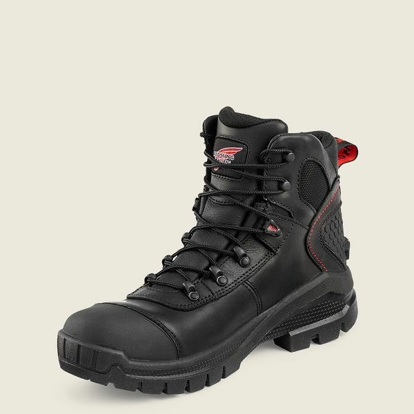 Men's Red Wing Crv 6-inch Waterproof Safety Toe Boots Black | IL026TVWD