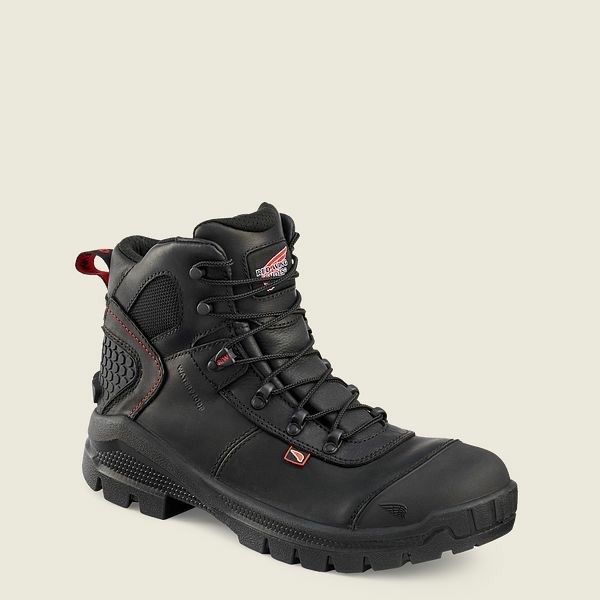 Men\'s Red Wing Crv 6-inch Waterproof Safety Toe Boots Black | IL026TVWD