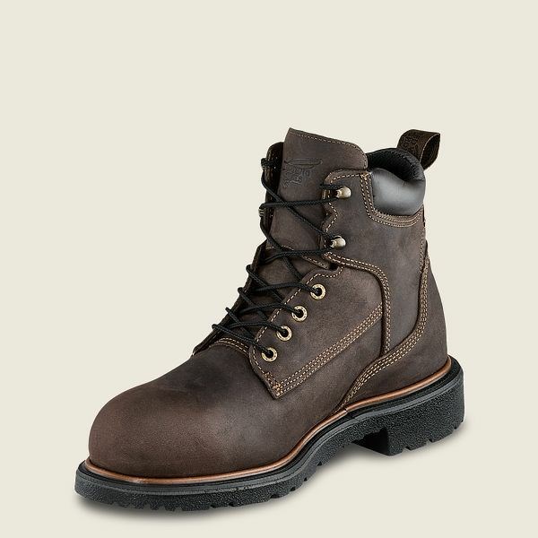 Men's Red Wing DynaForce 6-inch Insulated, Waterproof Soft Toe Boot Work Boots Brown | IL179QSTE