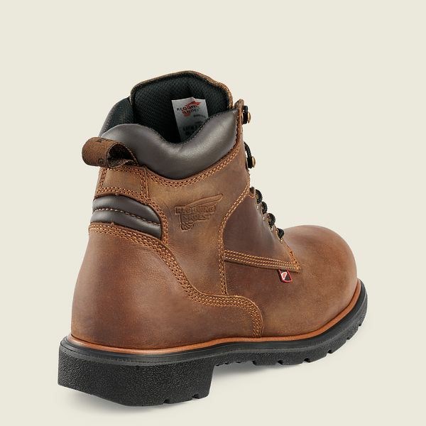 Men's Red Wing DynaForce 6-inch Safety Toe Boot Work Boots Brown | IL067SAXL