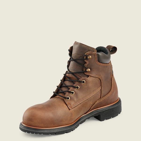 Men's Red Wing DynaForce 6-inch Safety Toe Boot Work Boots Brown | IL067SAXL