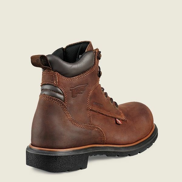 Men's Red Wing DynaForce 6-inch Waterproof Safety Toe Boot Work Boots Brown | IL754JEBN