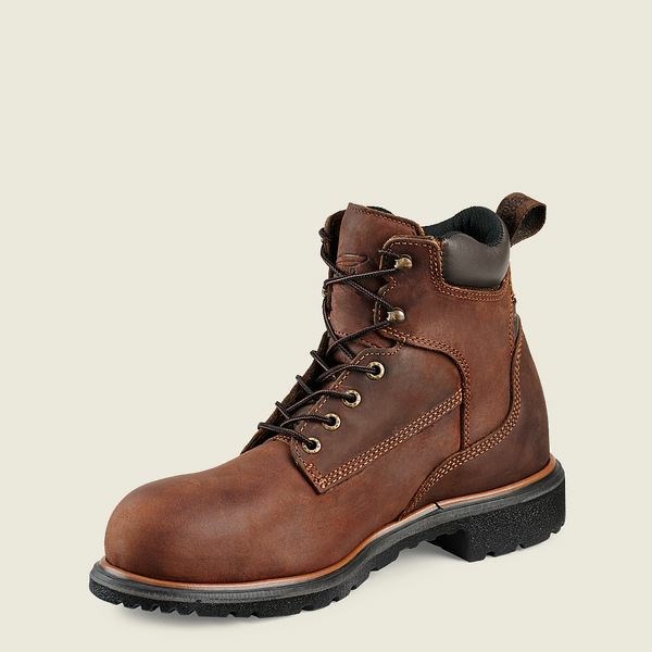 Men's Red Wing DynaForce 6-inch Waterproof Safety Toe Boot Work Boots Brown | IL754JEBN