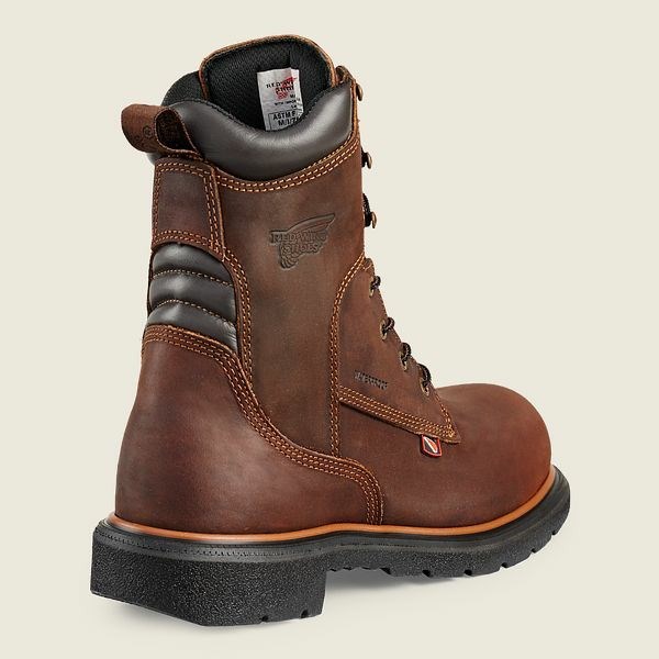 Men's Red Wing DynaForce 8-inch Waterproof Safety Toe Boot Work Boots Brown | IL512EACT