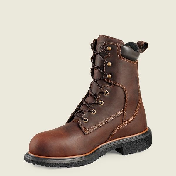 Men's Red Wing DynaForce 8-inch Waterproof Safety Toe Boots Brown | IL809FEPC