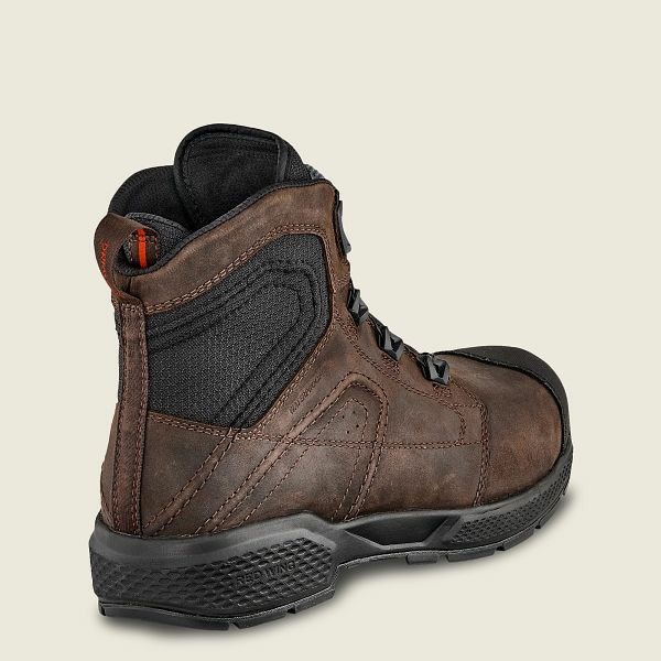 Men's Red Wing Exos Lite 6-inch Waterproof Safety Toe Boots Brown / Black | IL469RPAS