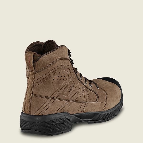 Men's Red Wing Exos Lite 6-inch Waterproof Safety Toe Boots Brown / Black | IL562UBAN