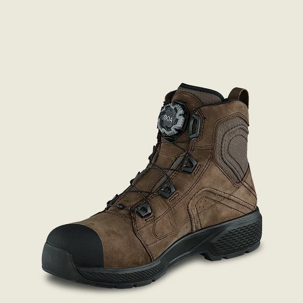 Men's Red Wing Exos Lite 6-inch Waterproof Safety Toe Boots Brown / Black | IL750FDZH