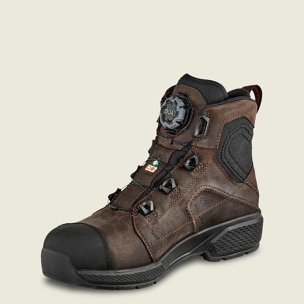 Men's Red Wing Exos Lite 6-inch Waterproof Safety Toe Boot Work Boots Brown / Black | IL824CMDP