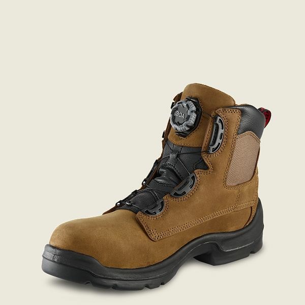 Men's Red Wing FlexBond 6-inch BOA; Waterproof Safety Toe Boots Black | IL649GQEZ