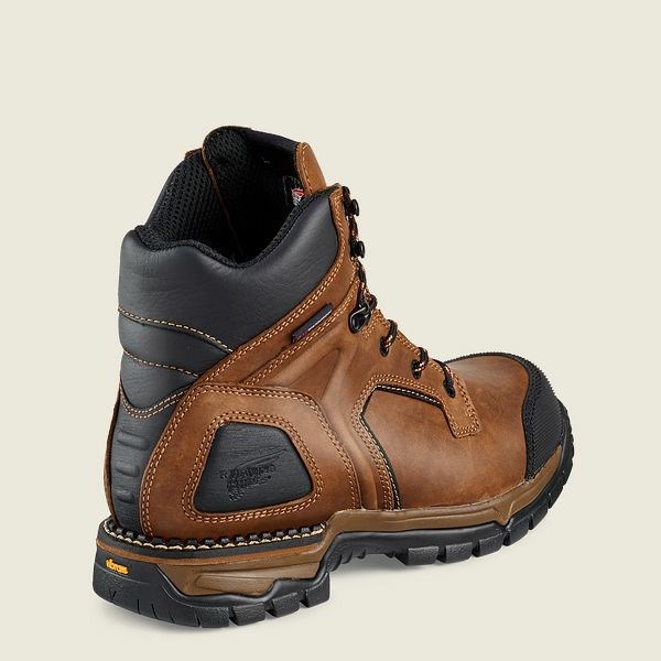 Men's Red Wing FlexForce 6-inch Waterproof Safety Toe Boots Brown / Black | IL268HNMA