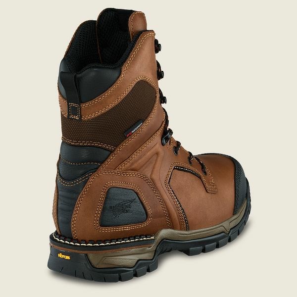 Men's Red Wing FlexForce 8-inch Waterproof Safety Toe Boots Brown / Black | IL530PRKI