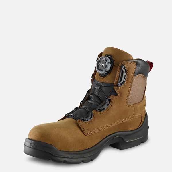 Men's Red Wing Flexbond 6-inch BOA® Waterproof Safety Shoes Brown | IL214KWGY