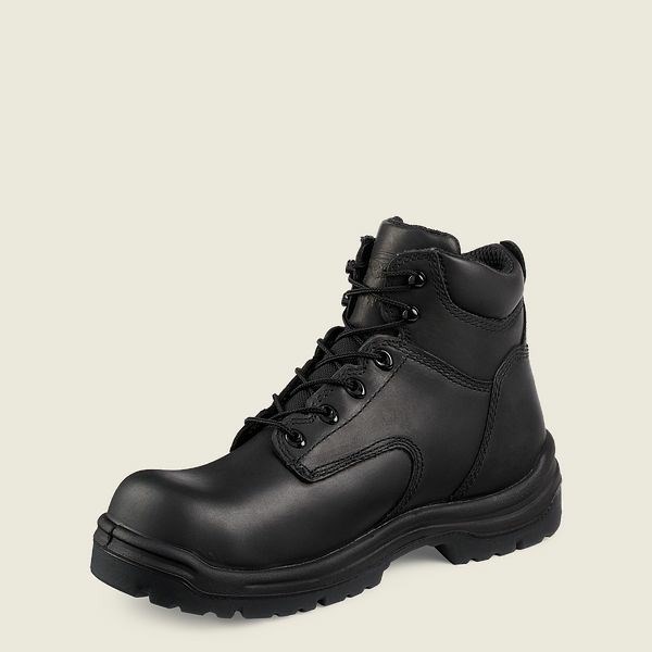 Men's Red Wing King Toe 6-inch Safety Toe Boots Black | IL019QCOE