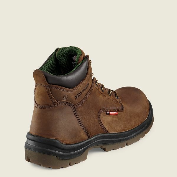 Men's Red Wing King Toe 6-inch Safety Toe Boot Work Boots Brown | IL893FNIZ