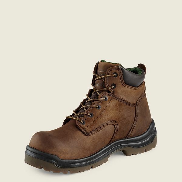 Men's Red Wing King Toe 6-inch Safety Toe Boot Work Boots Brown | IL893FNIZ