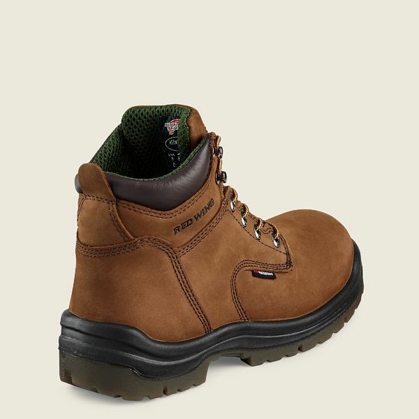 Men's Red Wing King Toe 6-inch Waterproof Safety Toe Boot Work Boots Brown | IL146VOYJ