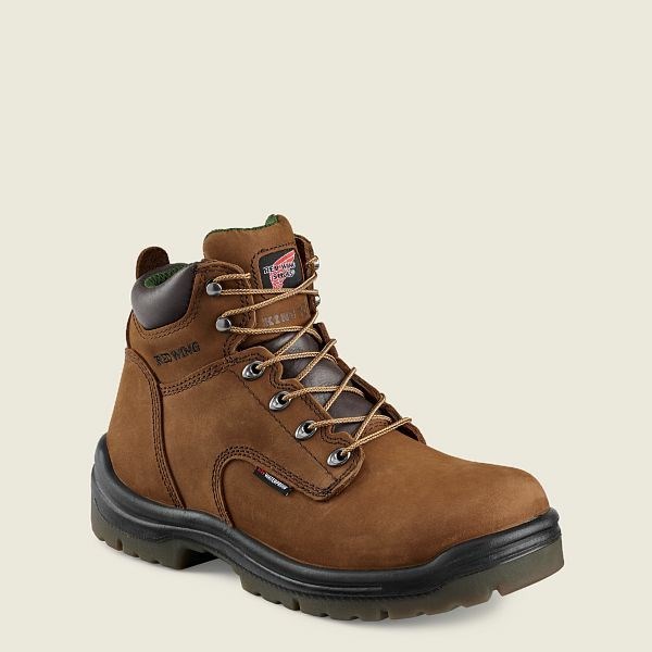 Men\'s Red Wing King Toe 6-inch Waterproof Safety Toe Boot Work Boots Brown | IL146VOYJ