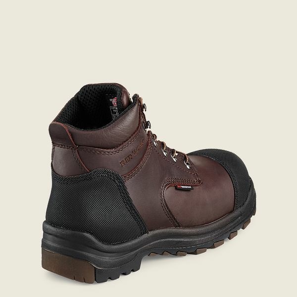 Men's Red Wing King Toe 6-inch Waterproof CSA Safety Toe Boot Work Boots Brown | IL523AHLB