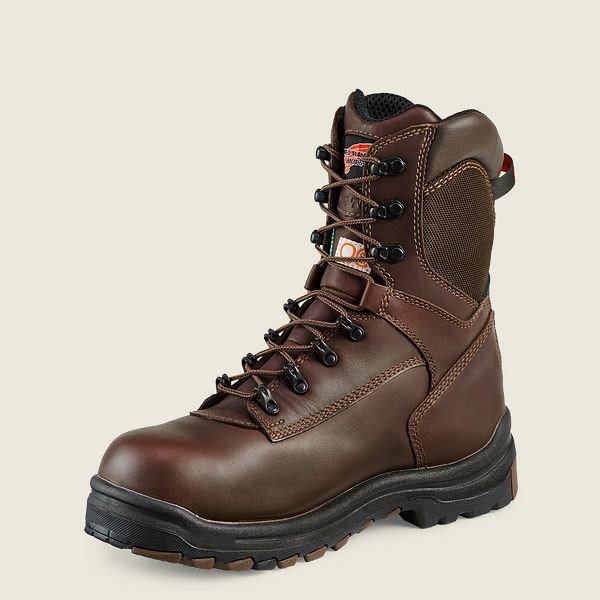 Men's Red Wing King Toe 8-inch Insulated, Waterproof CSA Safety Toe Boot Work Boots Brown | IL962TJYA